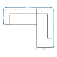 ARMONIA καναπές οικιακού χώρου 305x250x100 ταπετσαρία ΕΠΙΛΟΓΗΣ